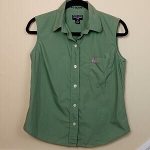Polo Jeans Co Moss Green Sleeveless Blouse size M